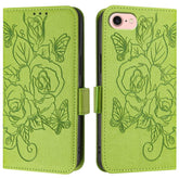 Embossed Rose RFID Anti-theft Leather Phone Case